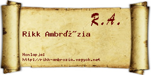 Rikk Ambrózia névjegykártya